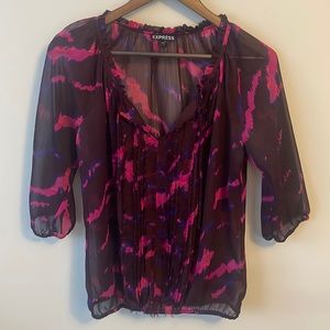 Sheer Plum Express Blouse Top